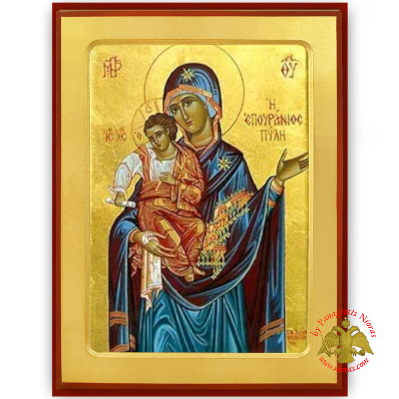 Holy Virgin Mary The Celestial Portal Wooden Icon